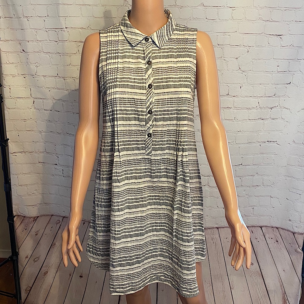 Xhiliration stripped button down dress size medium